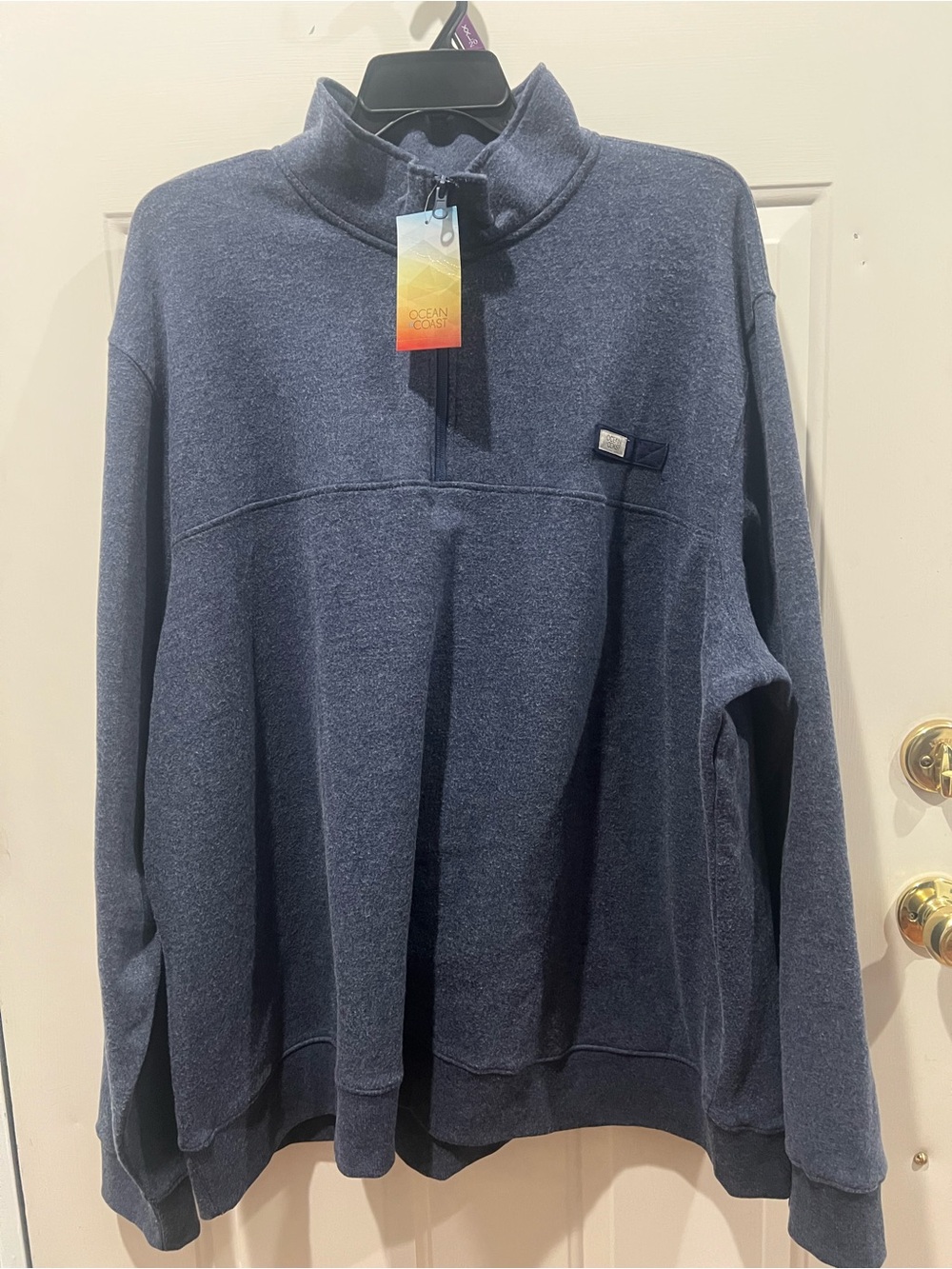 Men's Navy Half-Zip Pullover Sweater